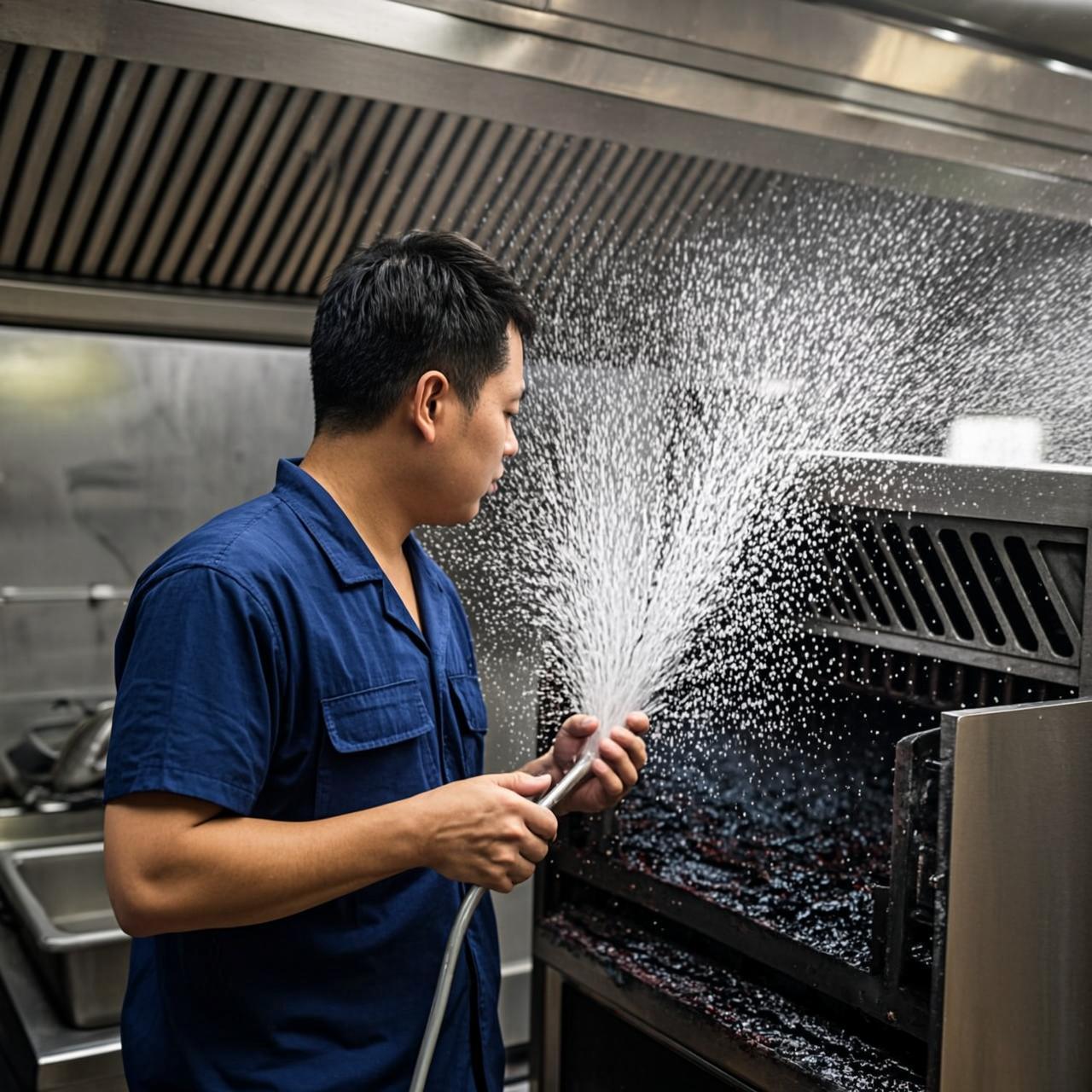 茶楼后厨的运水烟罩怎么洗？拆开看内部油垢才是关键